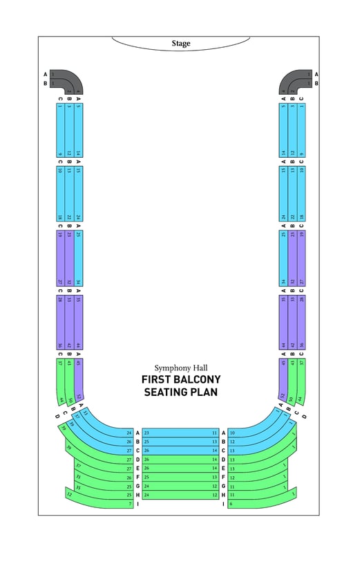 BPO Symphony Hall First Balcony Seating Chart-1