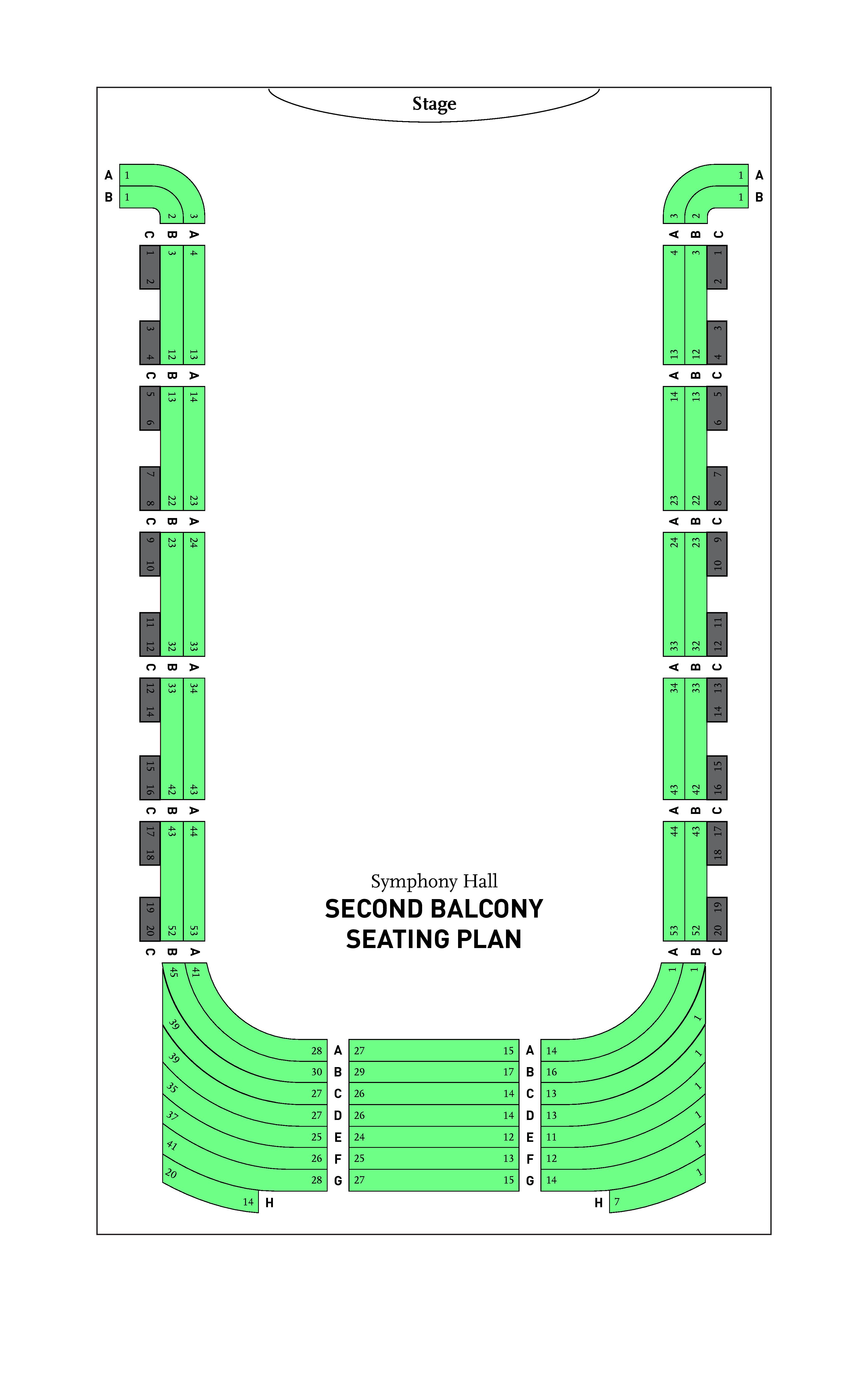 BPYO Symphony Hall Second Balcony Seating Chart