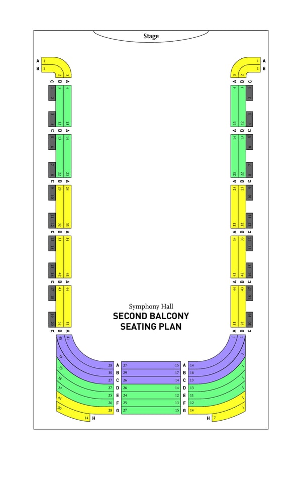 FY26BPO Symphony Hall Second Balcony Seating Chart